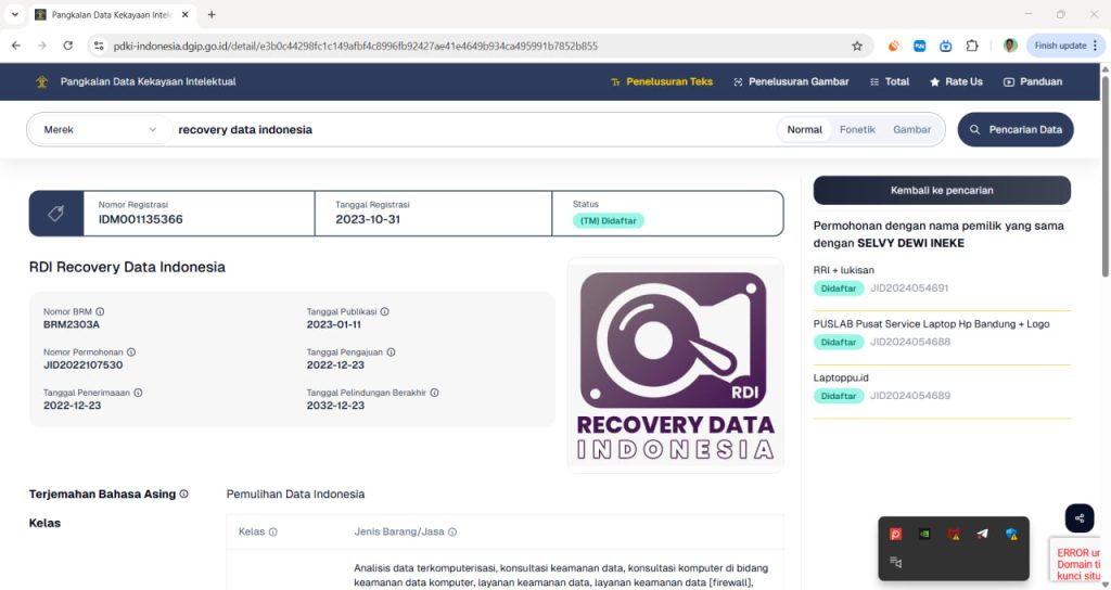Paten Recovery Data Indonesia